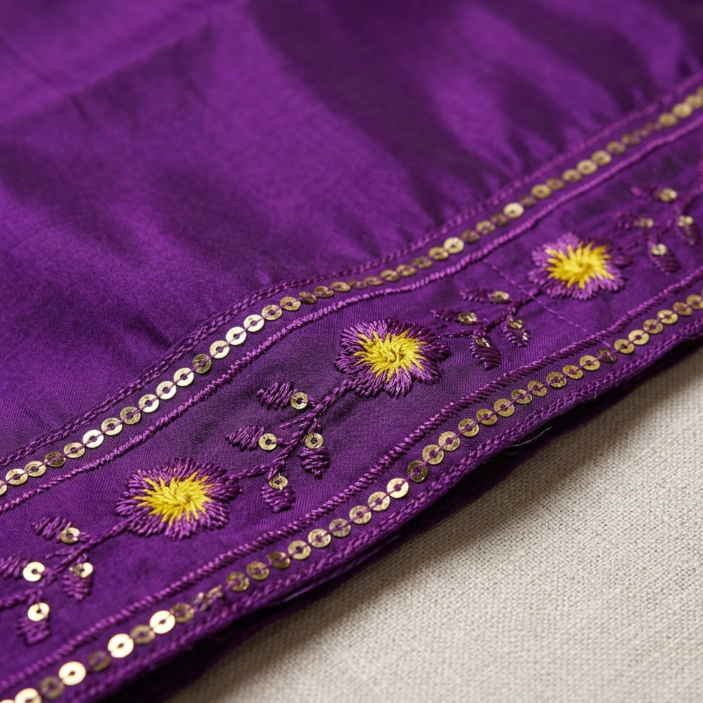 Women's Purple Embroidered Straight Kurti | Premium Cotton Blend | Ethnic Wear